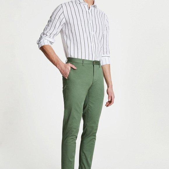 DAMAT Green Chino Casual Pants - Picture 2 of 8
